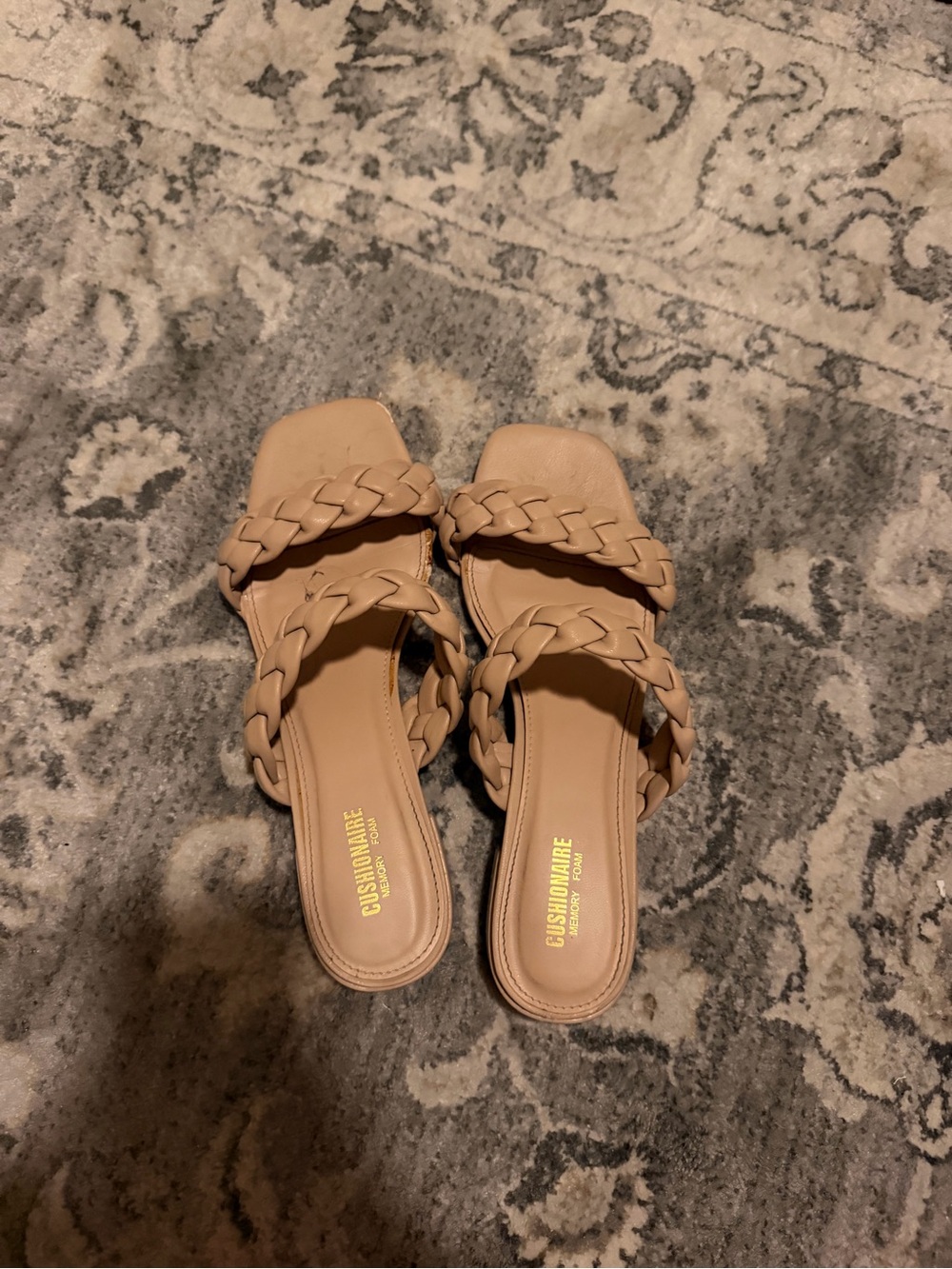Cushionaire Braided Slide Sandals in Tan